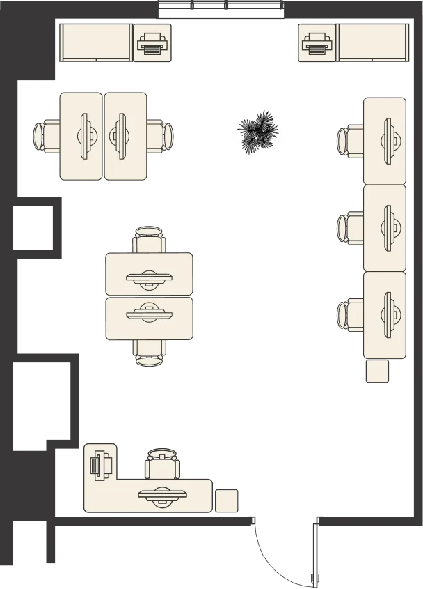 Планировка до 50 м², вариант 1